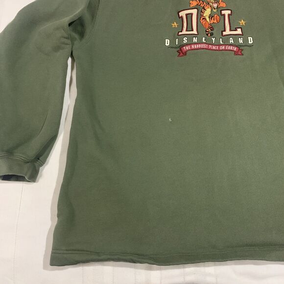 Disneyland Tigger Sweatshirt Large Green DL Hoodie Hooded w/ Pockets Embroidered - Picture 14 of 16